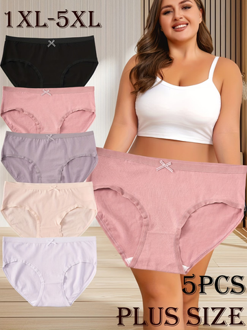 5 Pack Plus Size Underwear 100% Cotton