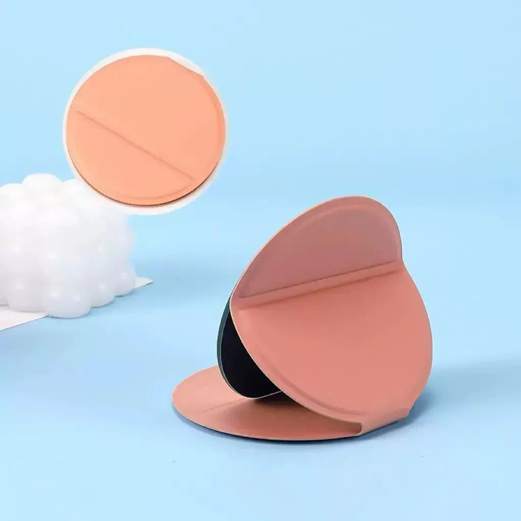 Leather Makeup Mirrors Round Pocket Portable