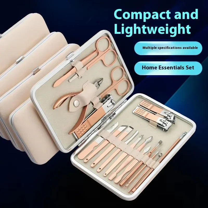 18-Piece Rose Gold Nail Clippers Set