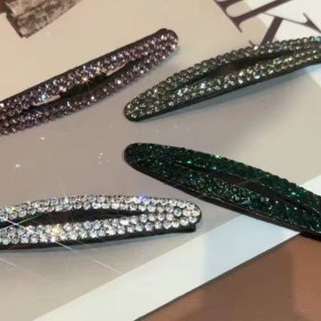 Pince à cheveux creuse luxueuse en diamant coloré