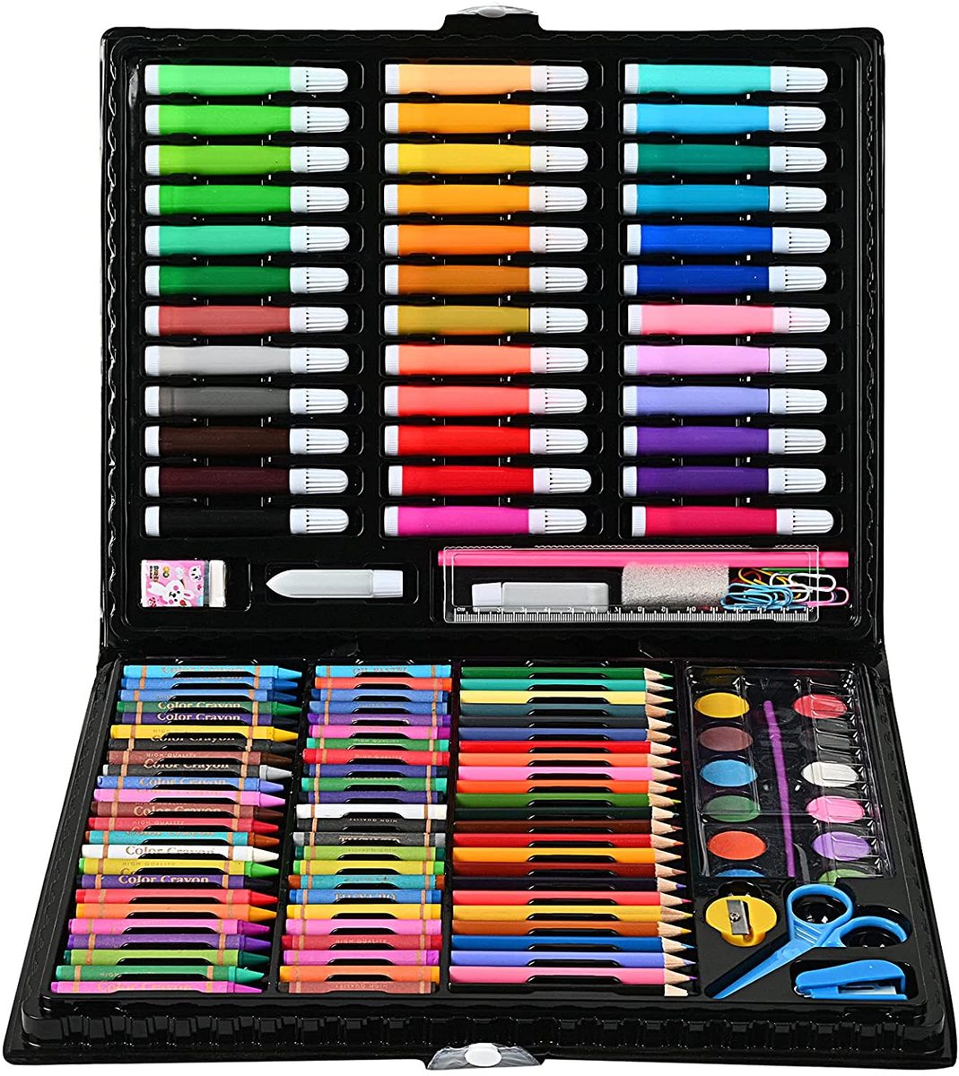150 Pcs Art Drawing Set with Watercolor Pen and Colour Pencil for Kids